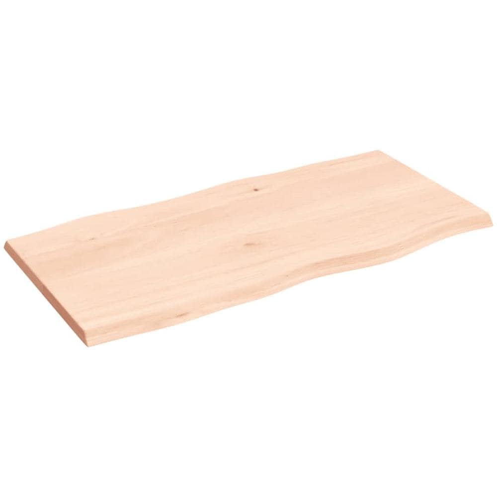 Piano per Tavolo 80x40x2 cm in Rovere Non Trattato Bordi Vivi - Foto 2