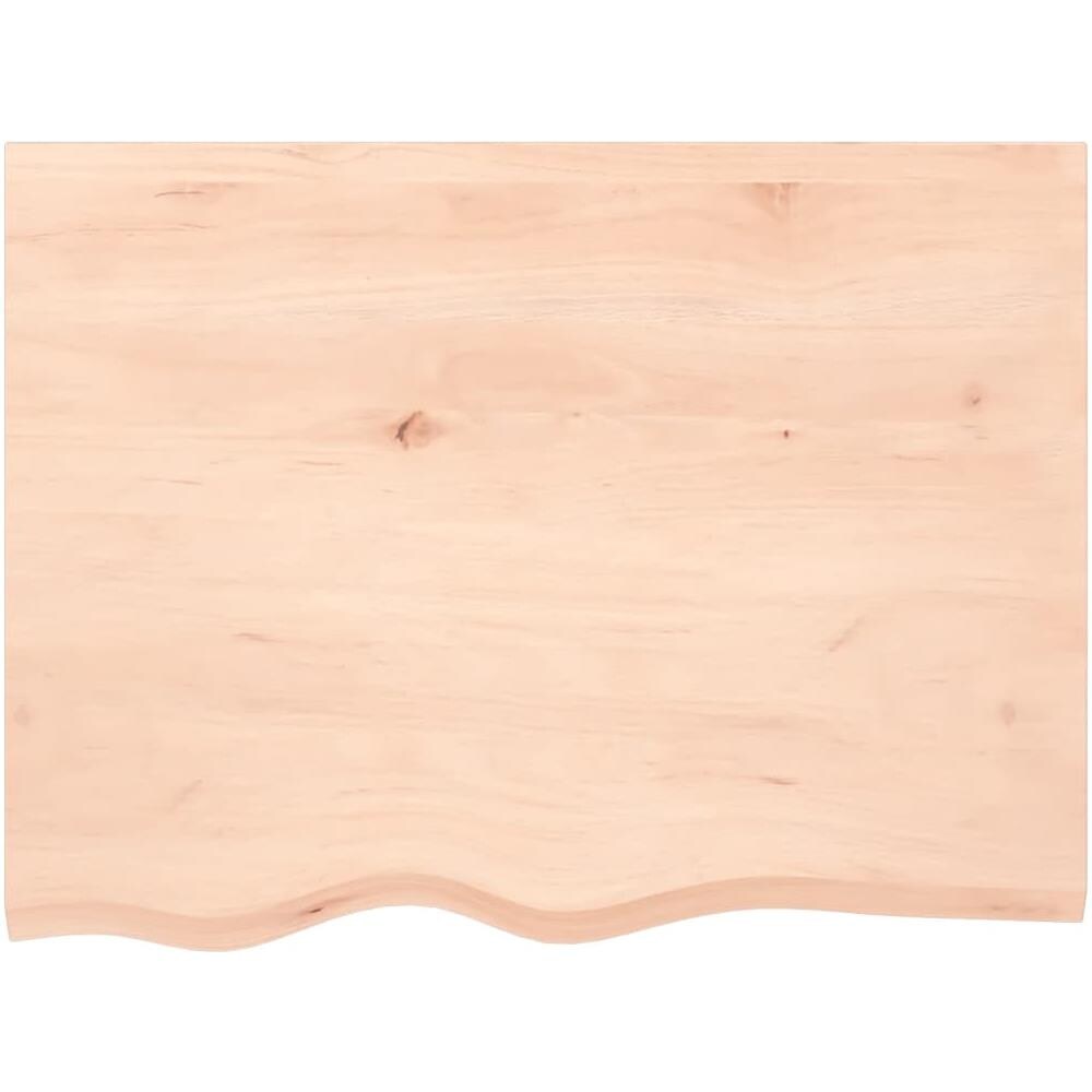 Ripiano a Parete 80x60x (2-6) cm Massello Rovere Non Trattato - Foto 2