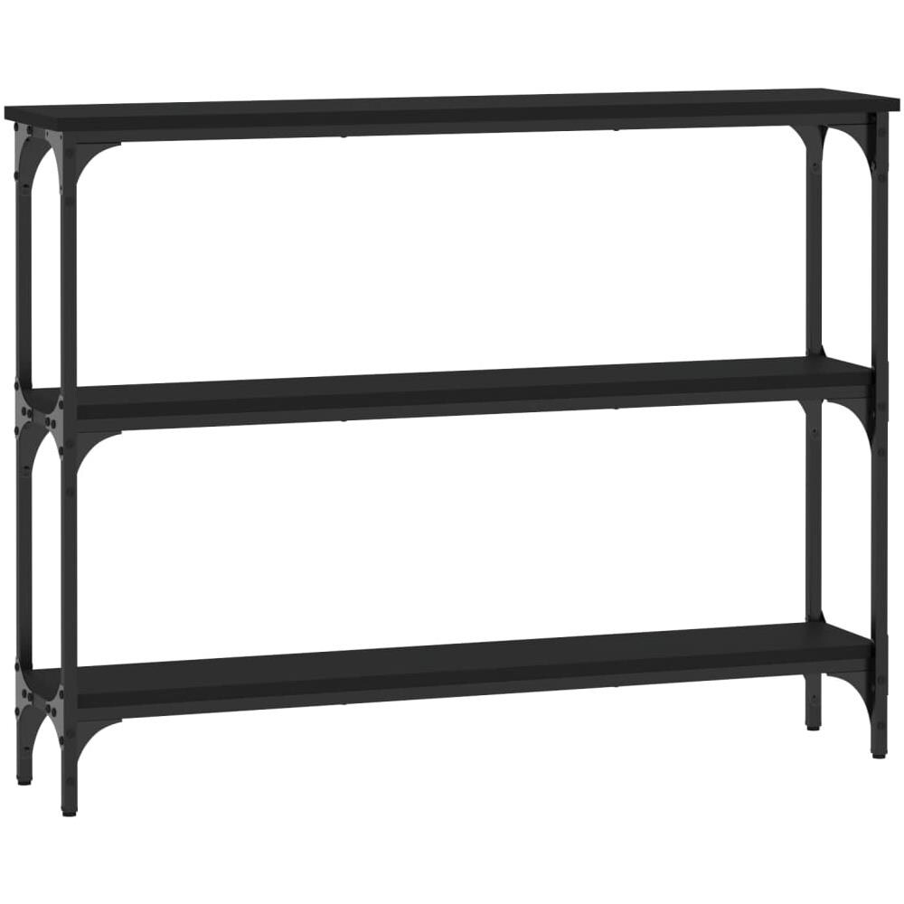 Tavolino Consolle Nero 100x22,5x75 Cm In Legno Multistrato - Foto 2