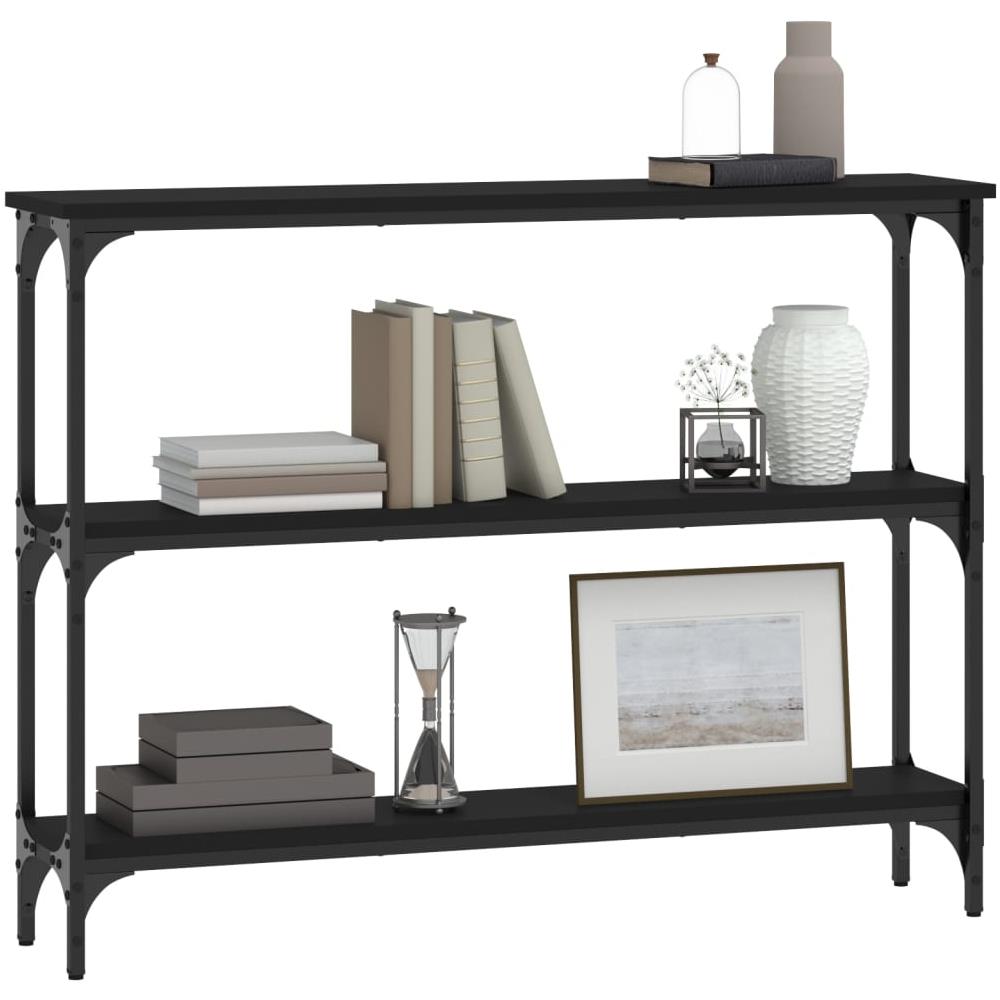 Tavolino Consolle Nero 100x22,5x75 Cm In Legno Multistrato - Foto 3