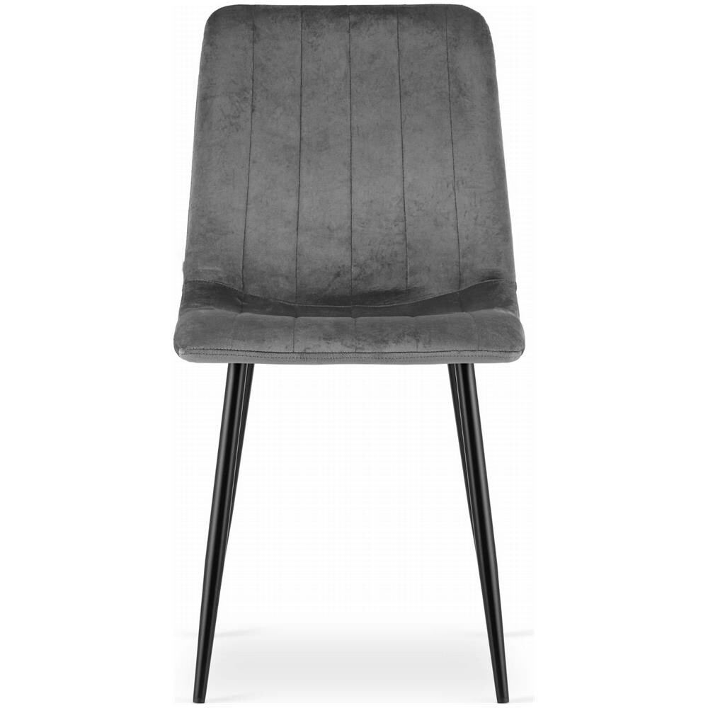 Sedia JEWA in velluto grigio scuro con gambe nere x1 - Foto 2