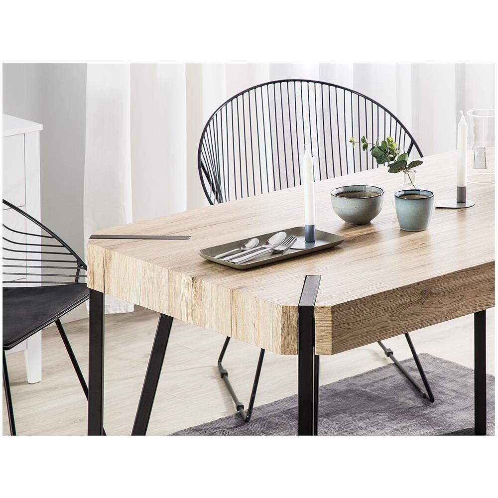 Tavolo Da Pranzo In Color Legno Chiaro E Nero 130x80cm Cambell - Foto 2