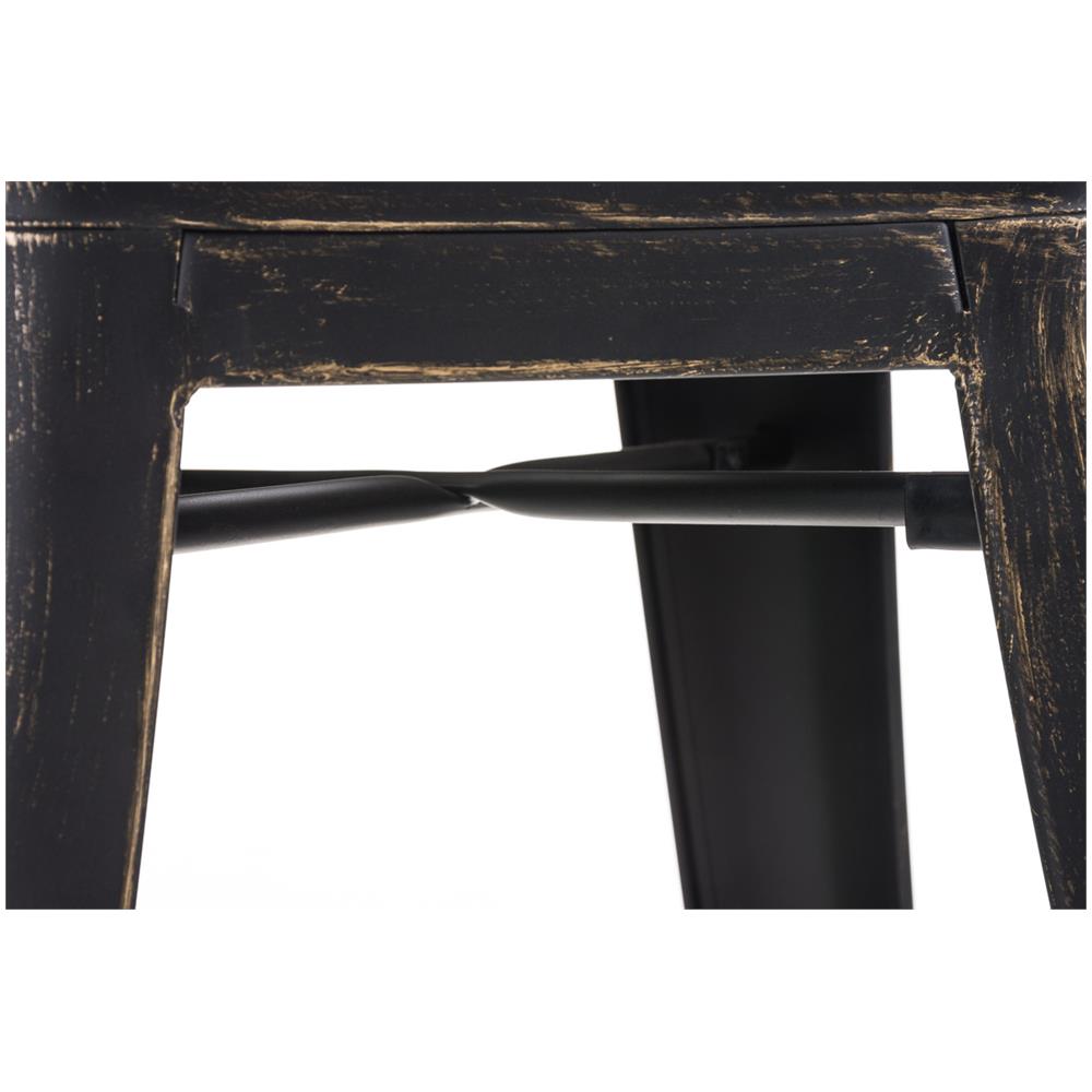 Set 2 Sgabelli Bar Joshua in Metallo I Coppia Sgabelli Industriali Scandinavian Senza Schienale Impilabili I 2 Sgabelli da Bancone H 77 cm Nero-Oro - Foto 5