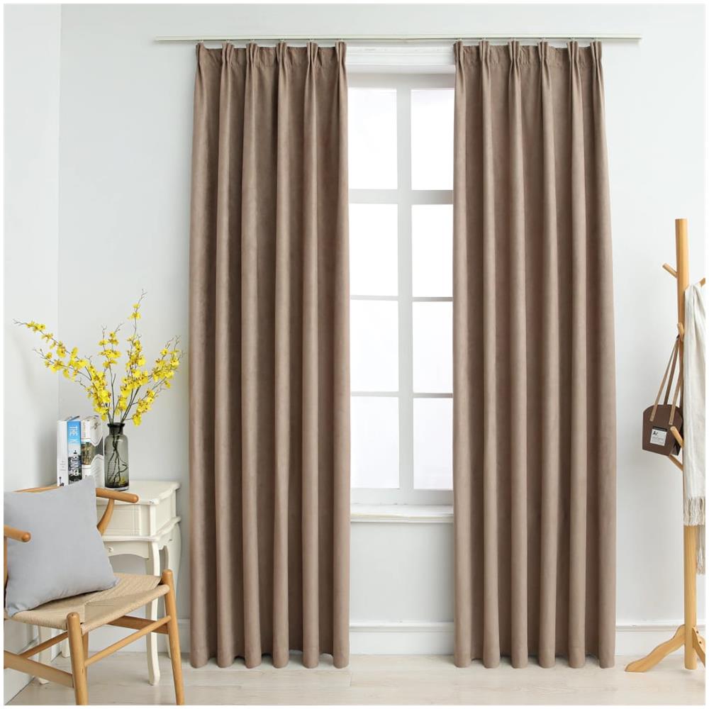 Tende Oscuranti Con Ganci 2 Pz Grigio Talpa 140x175 Cm - Foto 1