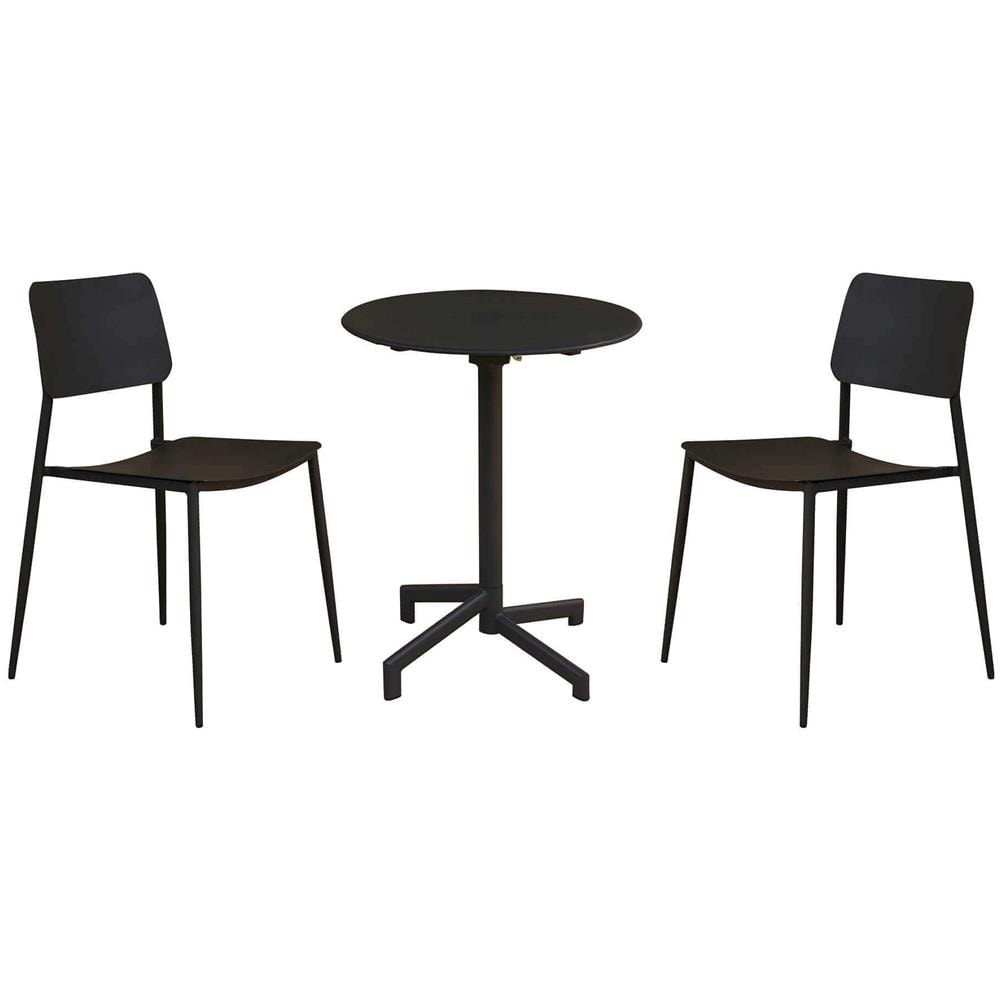 Opera - Set Tavolo In Metallo Cm Ø 60 X 74 H Con 2 Sedie Viper - Foto 1