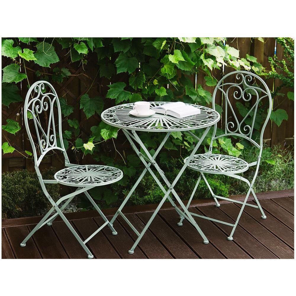Tavolo Da Giardino Pieghevole In Metallo Verde 70 Cm Trento - Foto 2