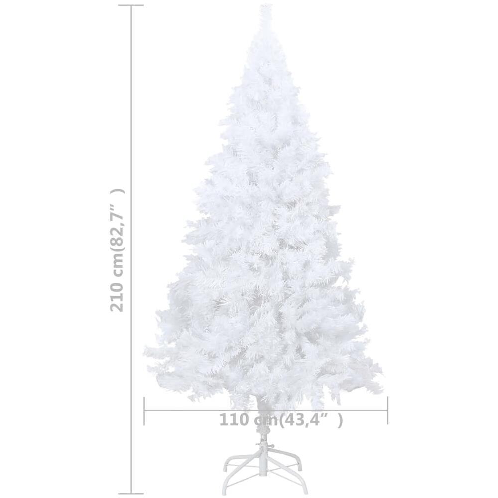 Albero di Natale Artificiale con Rami Spessi Bianco 210 cm PVC - Foto 2