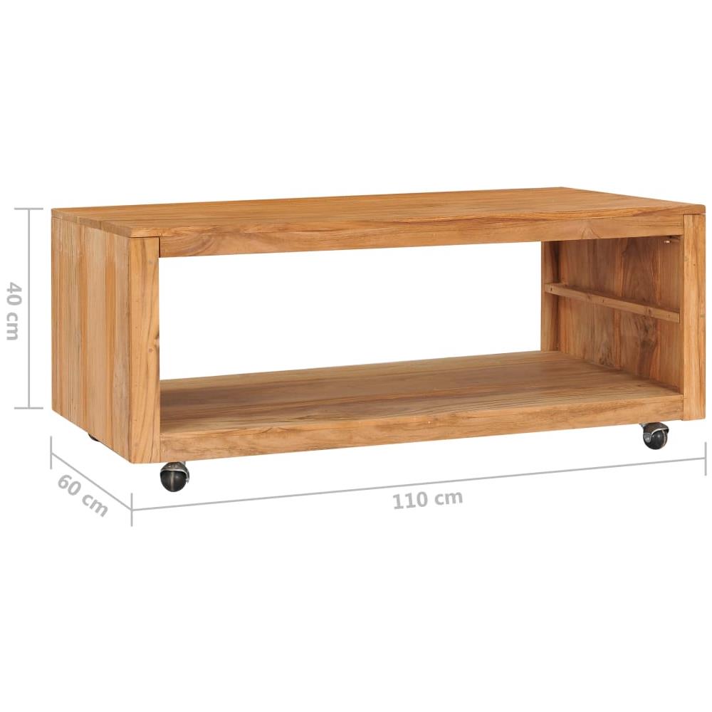 Tavolino Da Caffè 110x60x40 Cm In Legno Massello Di Teak - Foto 12