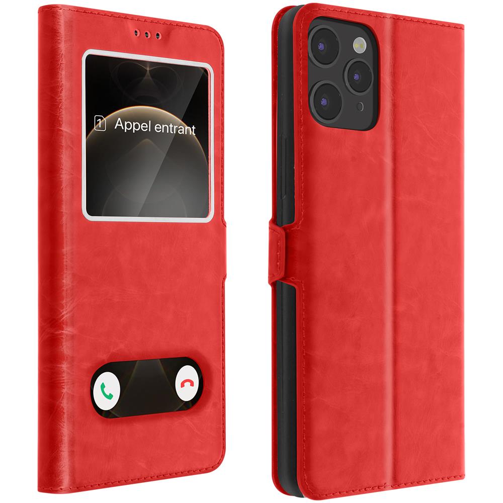 Custodia Apple Iphone 12 / 12 Pro Doppia Finestra Cover Silicone Rosso - Foto 1