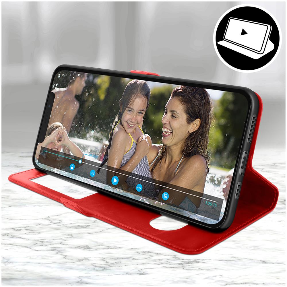 Custodia Apple Iphone 12 / 12 Pro Doppia Finestra Cover Silicone Rosso - Foto 6