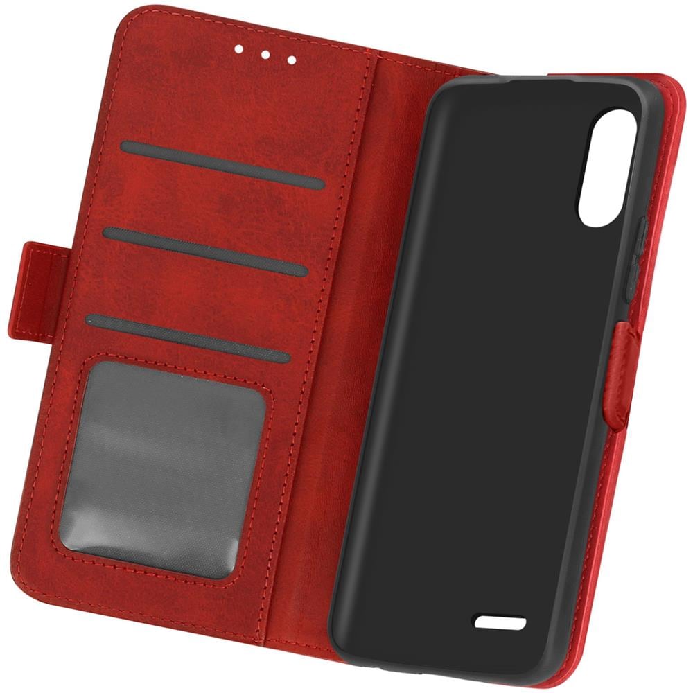 Custodia Lg K22 Vintage Style Portacarte Supporto Video Rosso - Foto 1