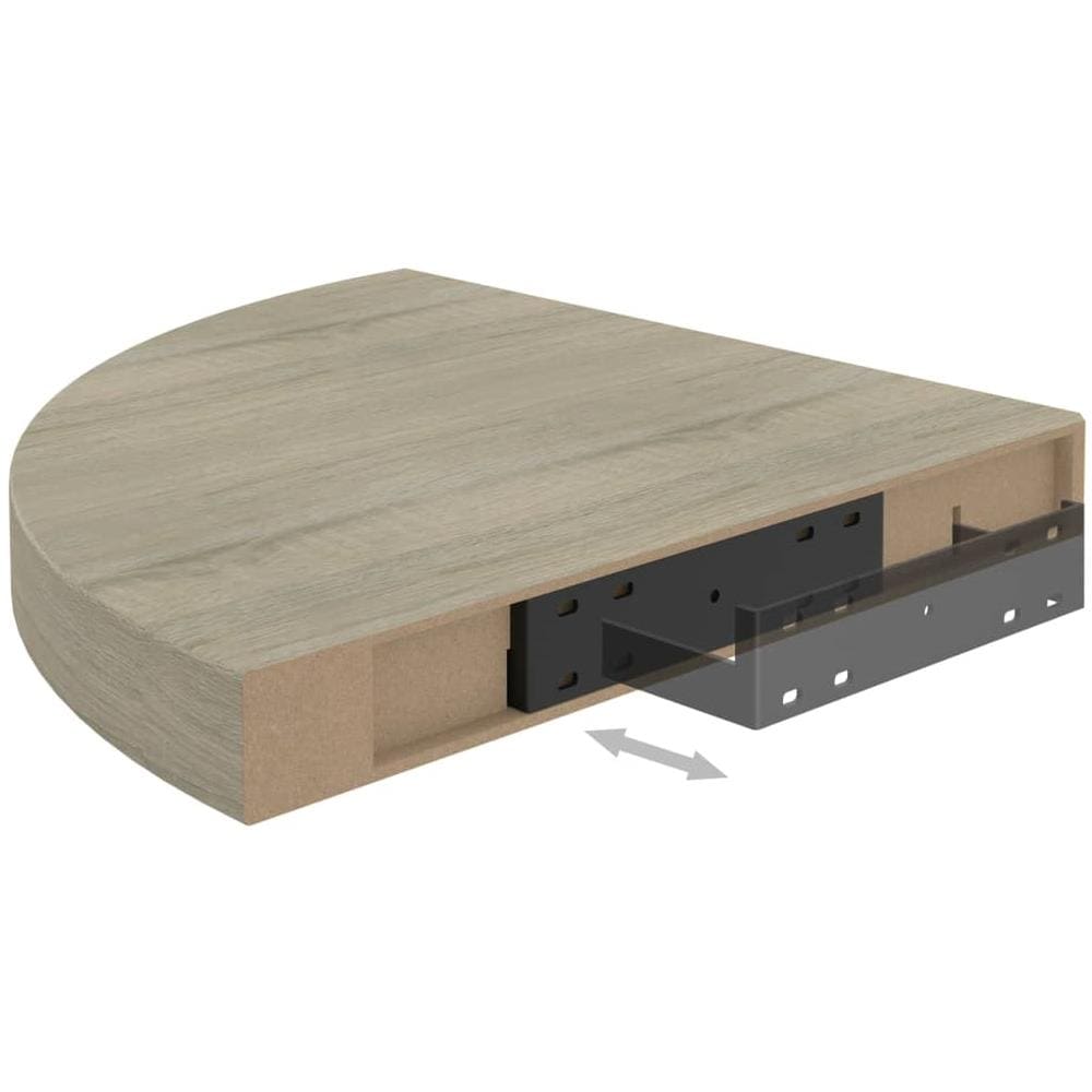 Scaffali Angolari A Parete 4 Pz Rovere 35x35x3,8 Cm Mdf - Foto 8