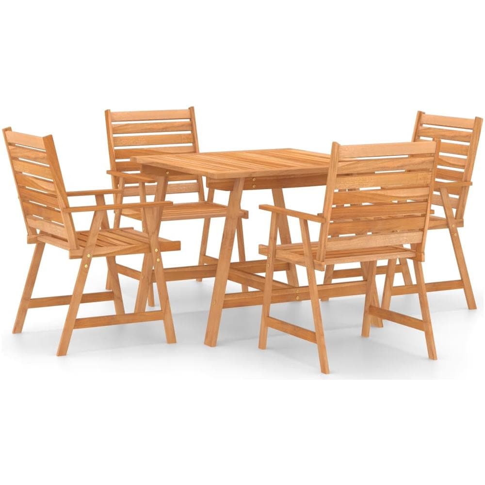 Set da Pranzo da Giardino 5 pz in Legno Massello di Acacia - Foto 1