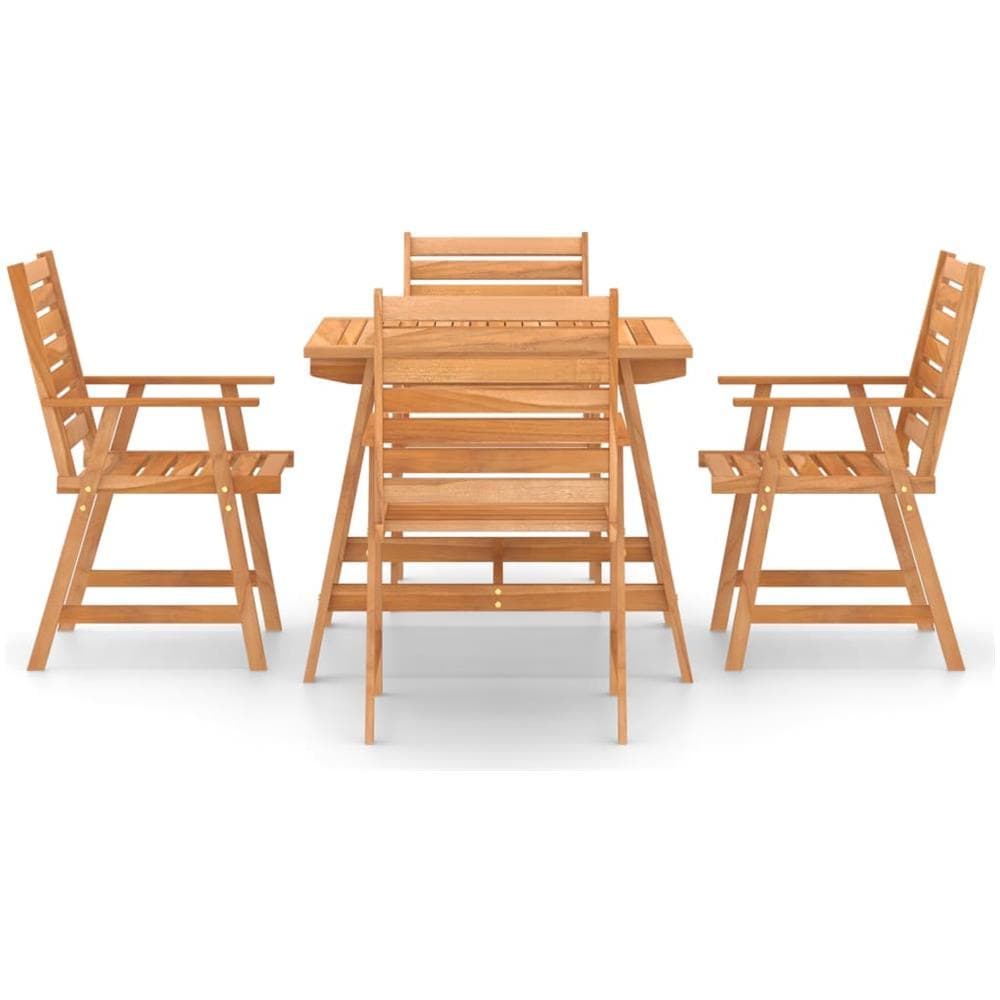 Set da Pranzo da Giardino 5 pz in Legno Massello di Acacia - Foto 2