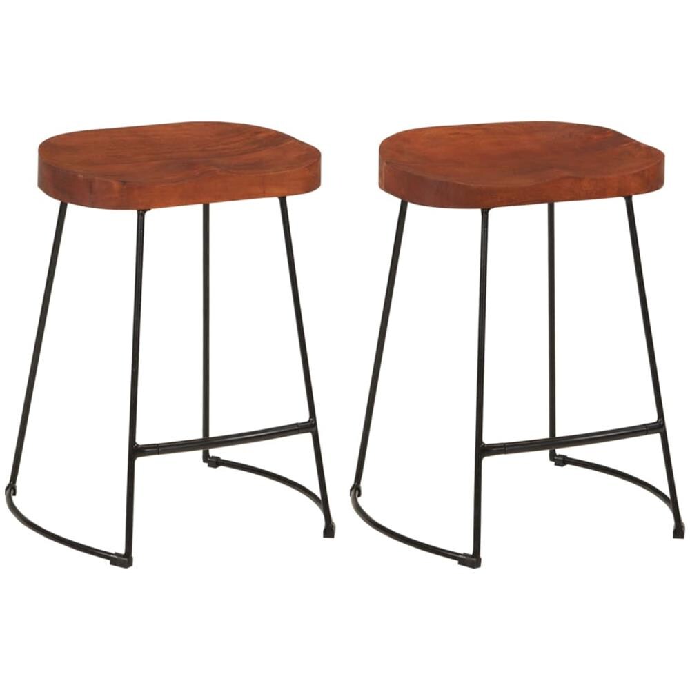 Sgabelli Da Bar Gavin 2 Pz 45x38x53 Cm Legno Massello Di Mango - Foto 1