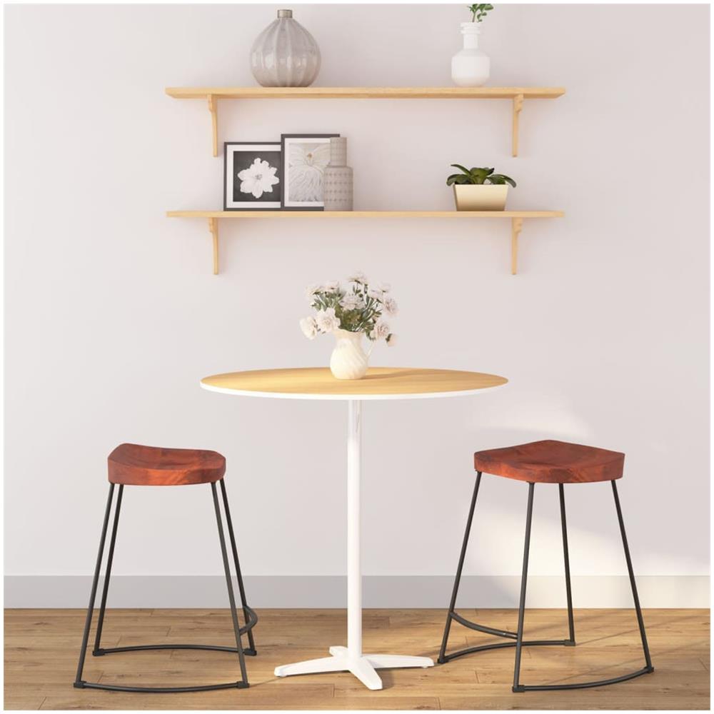 Sgabelli Da Bar Gavin 2 Pz 45x38x53 Cm Legno Massello Di Mango - Foto 11