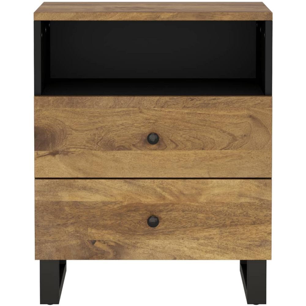 Comodino 50x33x62cm Legno Massello Di Mango E Legno Multistrato - Foto 3