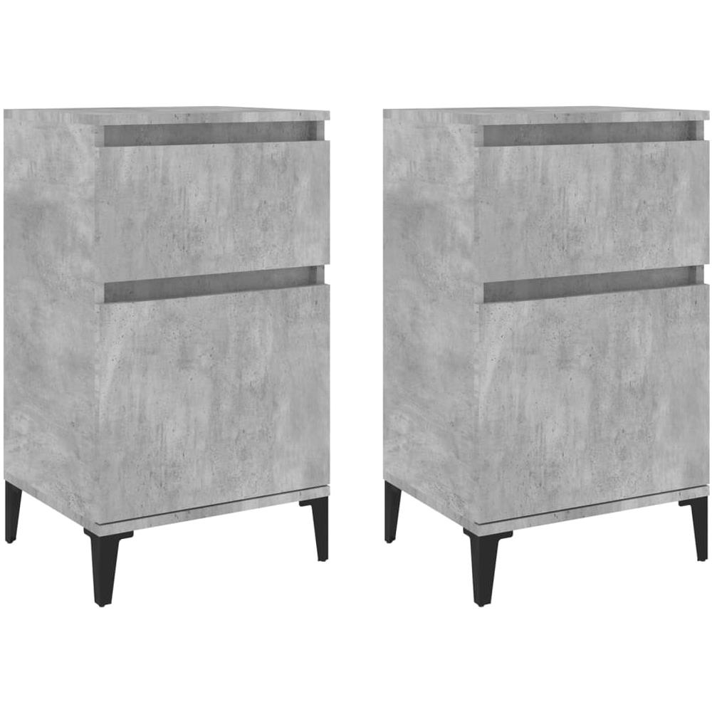 Comodini 2 Pz Grigio Cemento 40x35x70 Cm - Foto 2