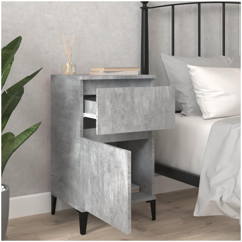 Comodini 2 Pz Grigio Cemento 40x35x70 Cm - Foto 3