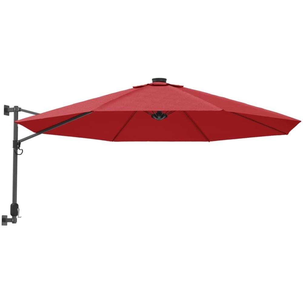 Ombrellone A Parete Con Led Rosso Chiaro 290 Cm - Foto 2