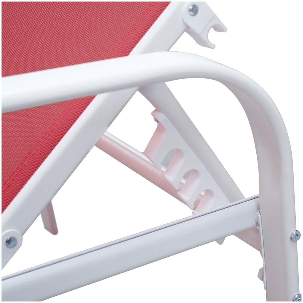 Set Di 2 Lettini Sardinia In Textilene Rosa - Struttura Bianca - Foto 2