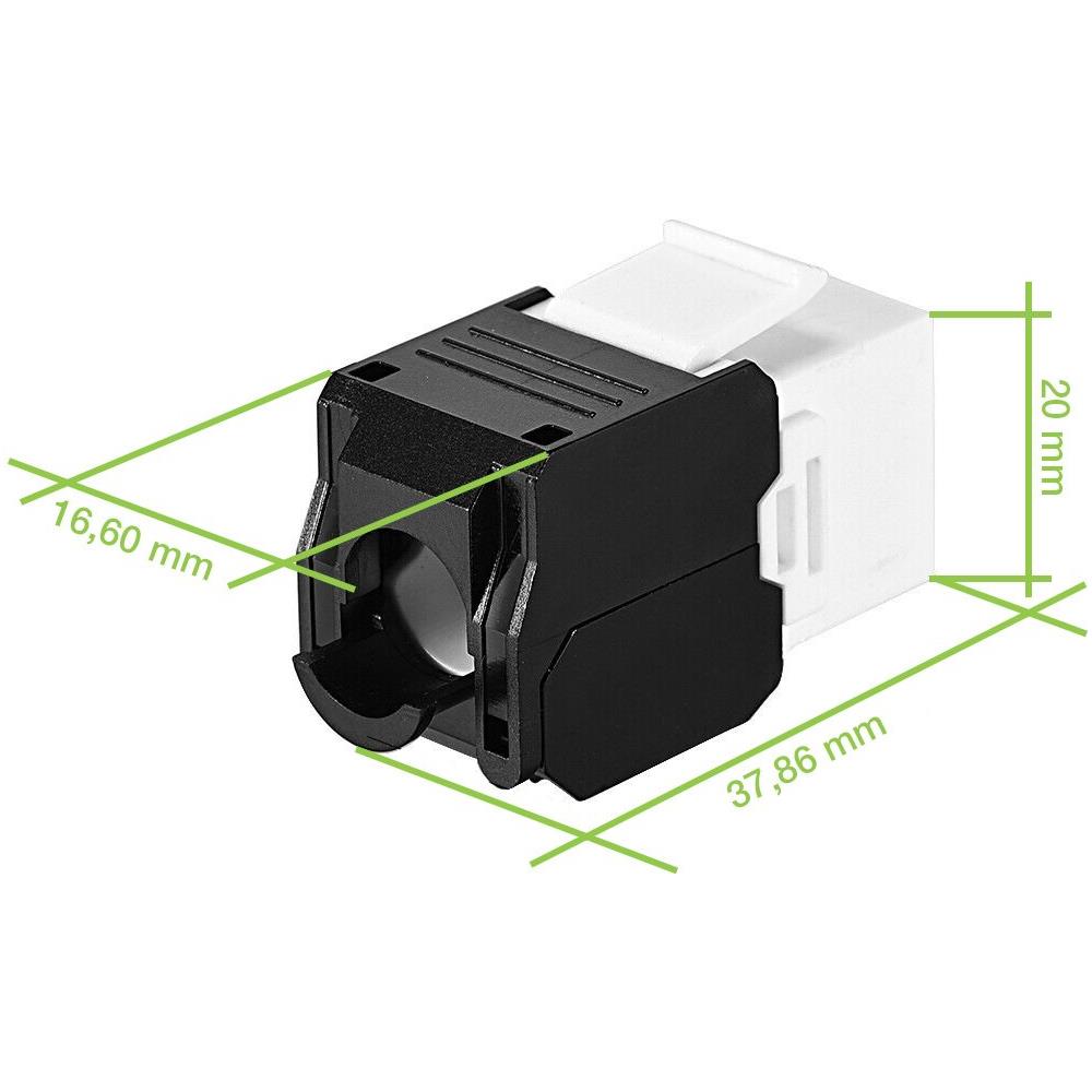 Frutto Keystone Rj45 Cat. 6a UTP Tool-free Colore Bianco / Nero - Foto 2