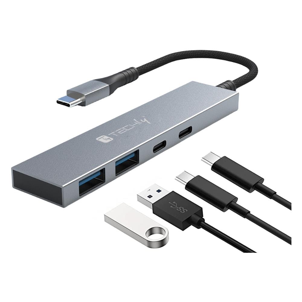 Hub Usb3.2 Slim 2 Porte Usb-a E 2 Porte Usb-c - Foto 1
