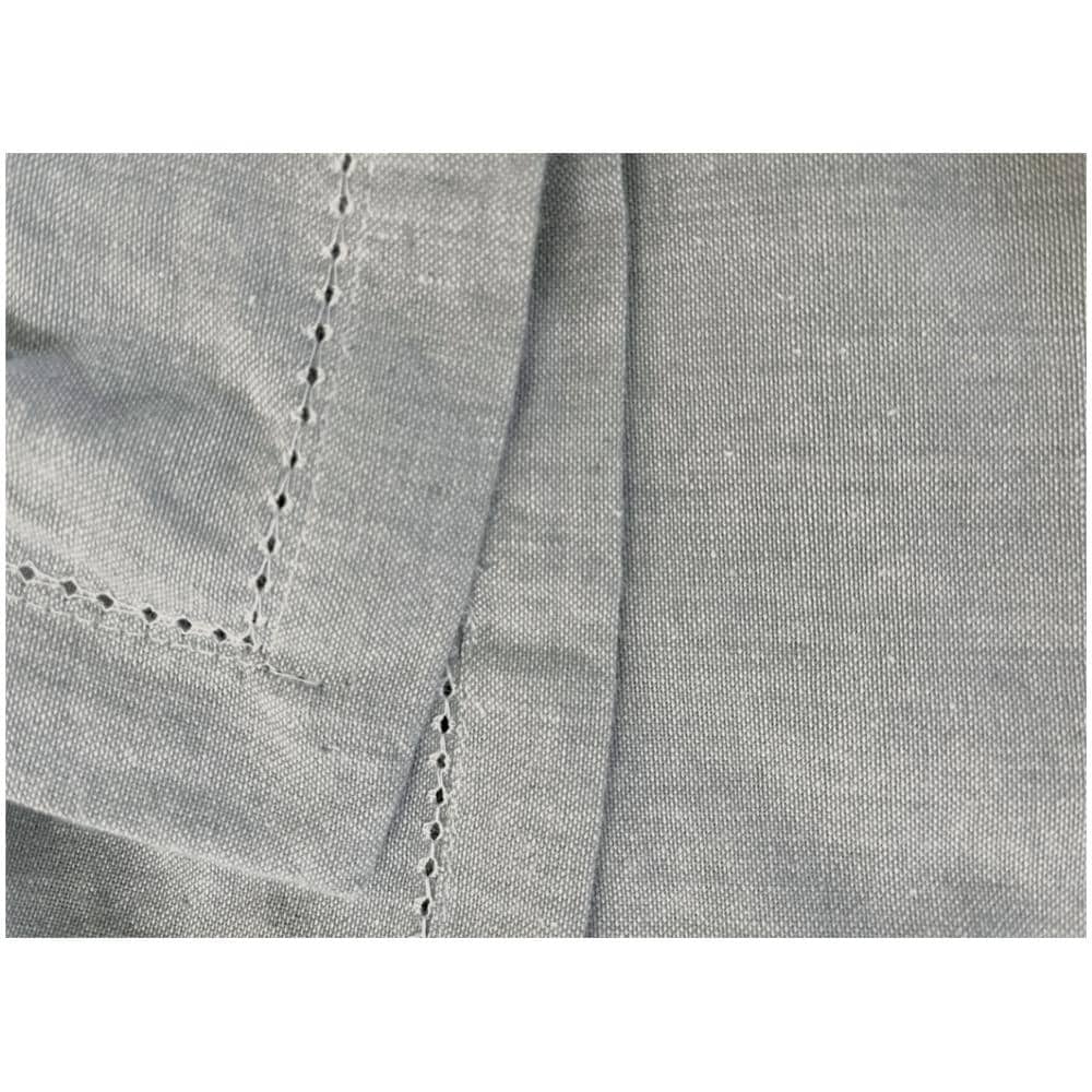 Tovaglia Cucina Soggiorno In Cotone Con Orlo A Giorno In Tinta Unita Vari Colori Ajour 140x180cm Grigio Melange - Foto 4