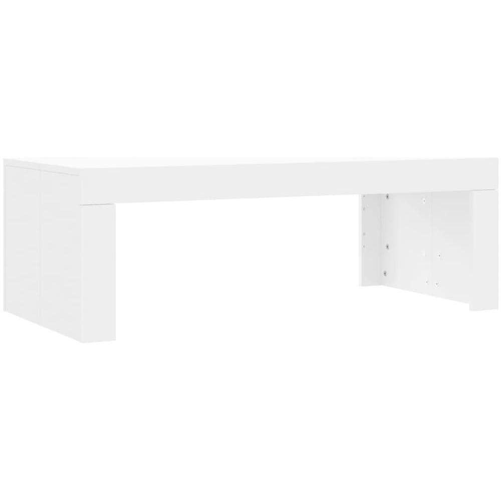 Tavolino Da Salotto Bianco 102x50x36 Cm In Legno Multistrato - Foto 2