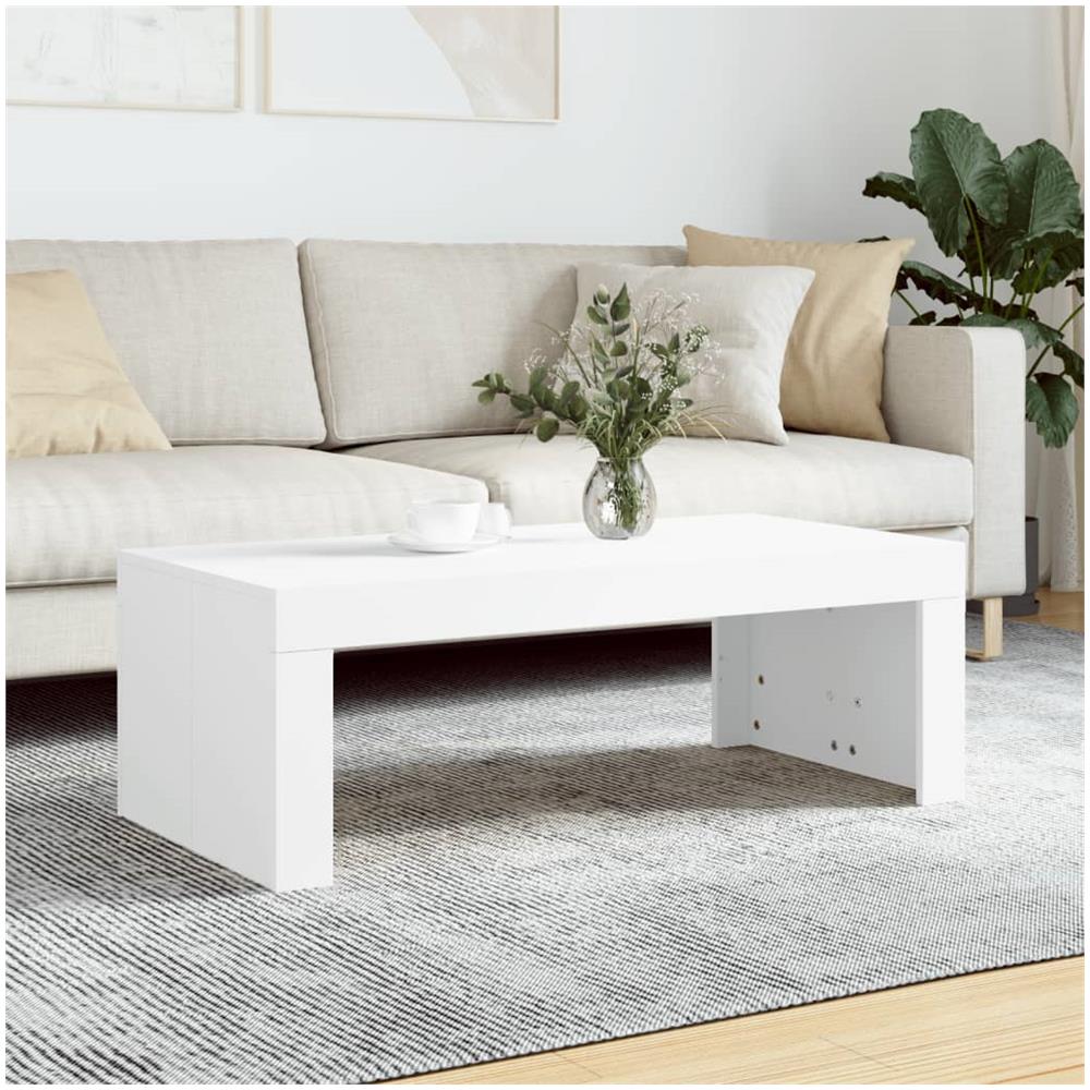 Tavolino Da Salotto Bianco 102x50x36 Cm In Legno Multistrato - Foto 1