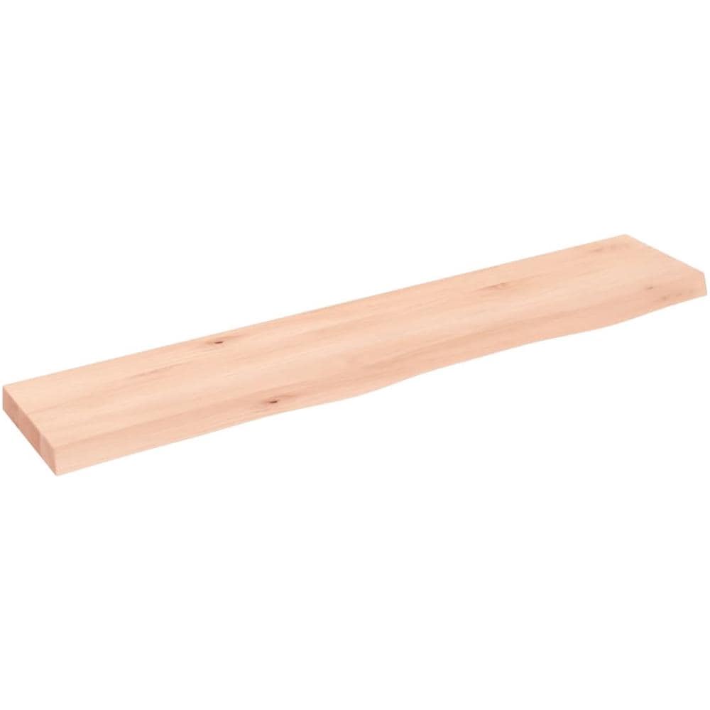 Ripiano a Parete 100x20x4 cm Legno Massello Rovere Non Trattato - Foto 1