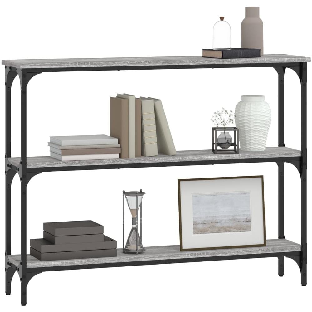 Tavolino Consolle Grigio Sonoma 100x22,5x75cm Legno Multistrato - Foto 3