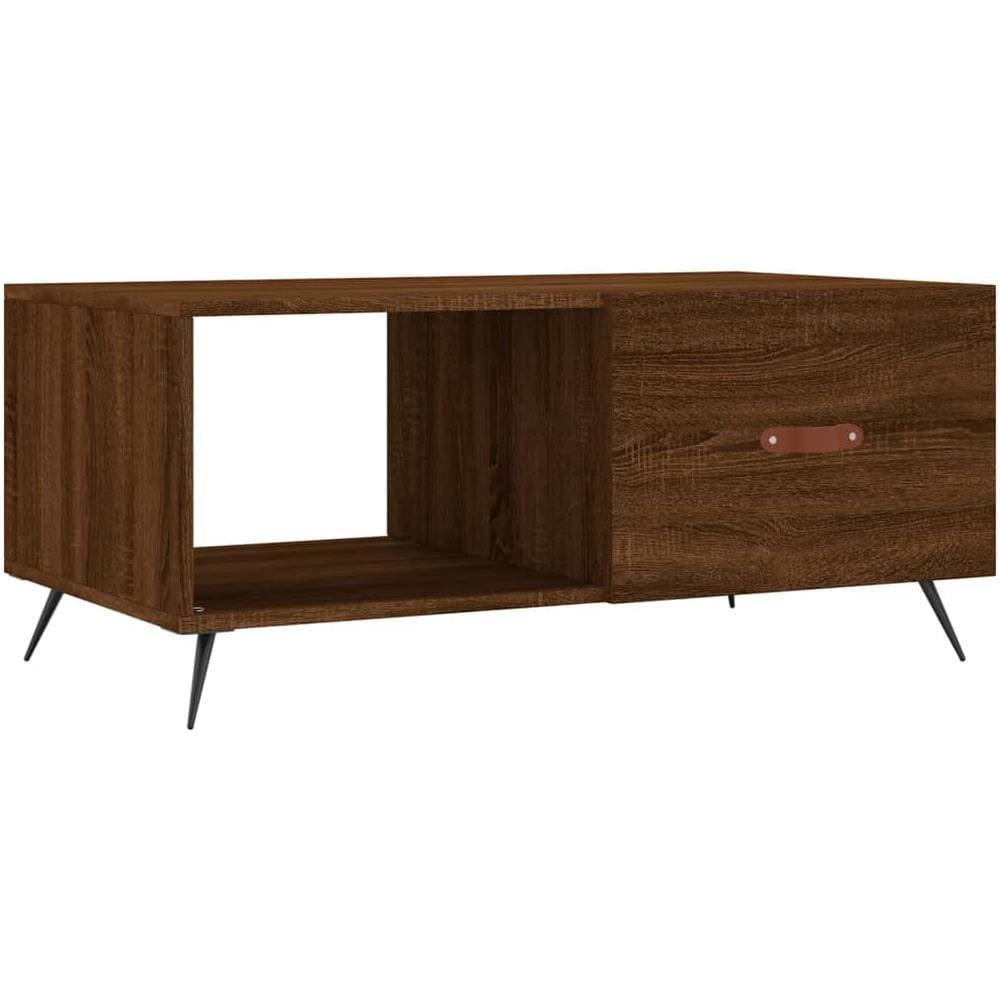 Tavolino Da Salotto Rovere Marrone 90x50x40cm Legno Multistrato - Foto 2
