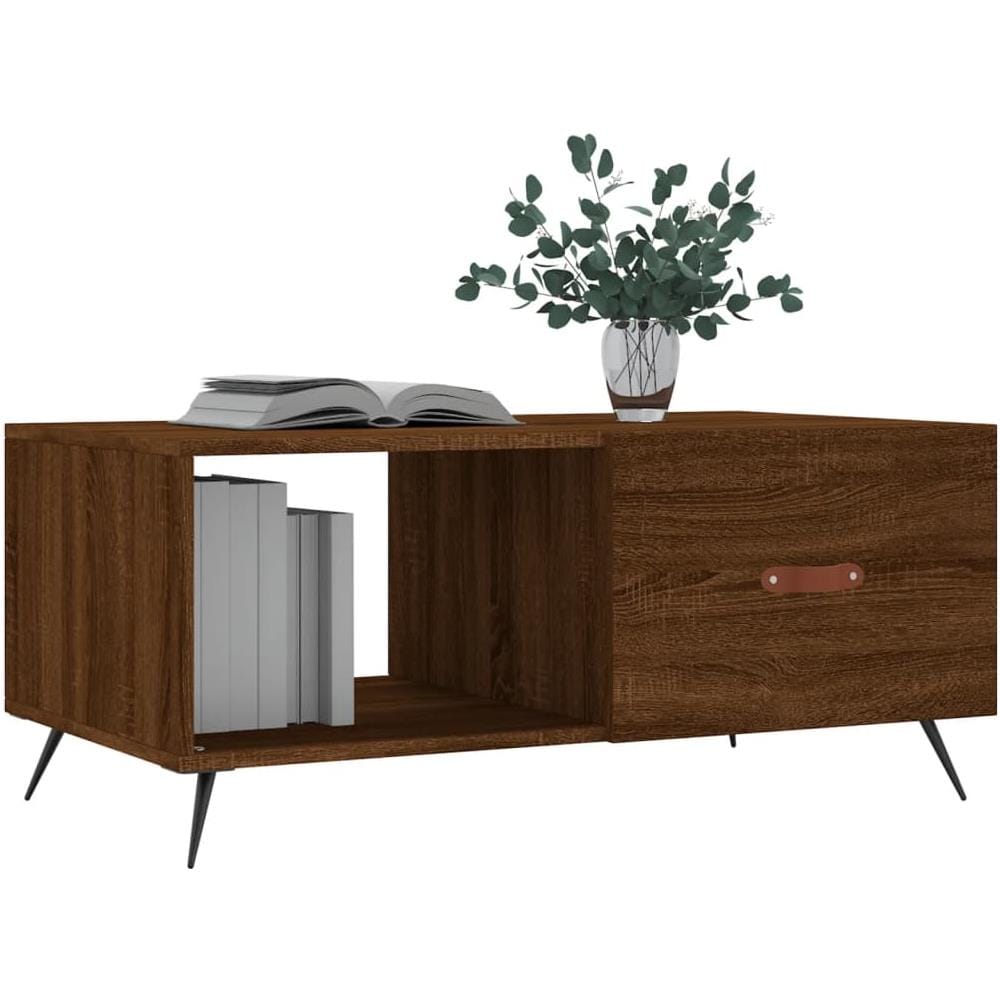 Tavolino Da Salotto Rovere Marrone 90x50x40cm Legno Multistrato - Foto 3
