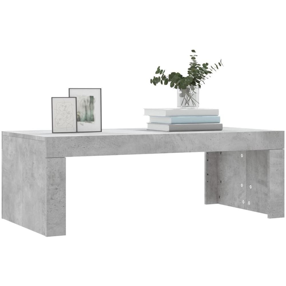 Tavolino Salotto Grigio Cemento 102x50x36 Cm Legno Multistrato - Foto 3