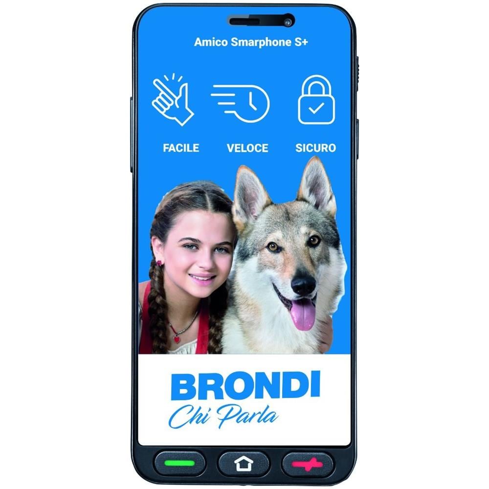 Amico Smartphone S+ Senior Phone Dual Sim Display 5,7" MicroSD 4G con Tasto SOS Fotocamera Colore Nero - Italia - Foto 1