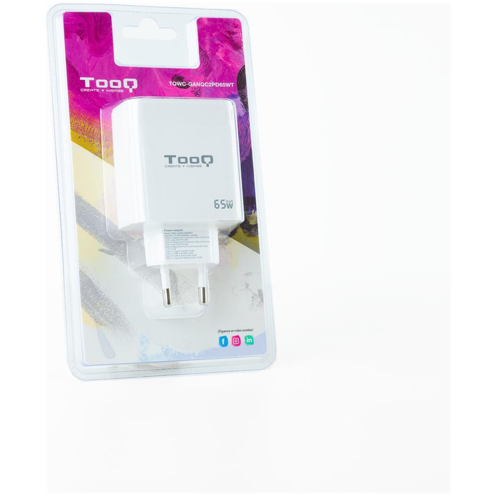TQWC-GANQC2PD65WT Caricabatterie per dispositivi mobili Universale Bianco AC Ricarica rapida Interno - Foto 5