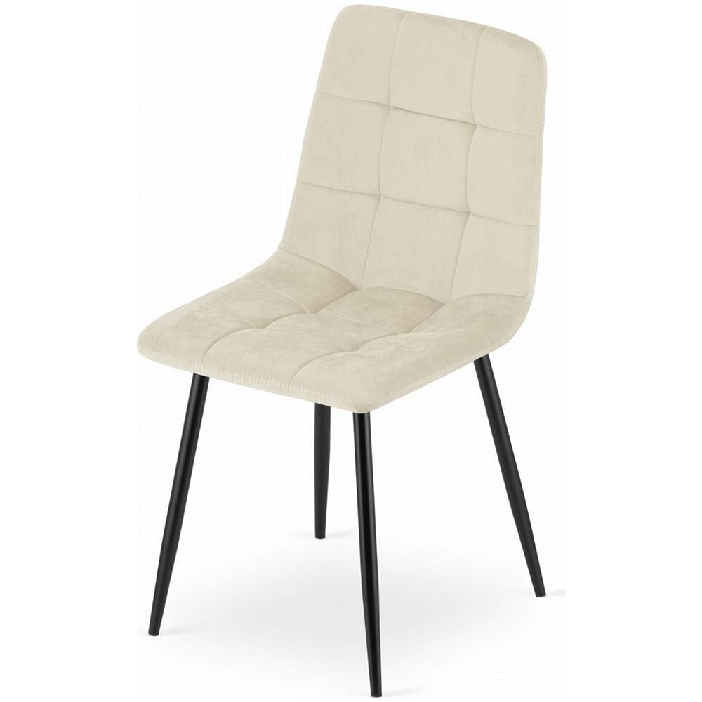 Sedia PYRA - Moderna in velluto beige con gambe nere x 2 - Foto 5