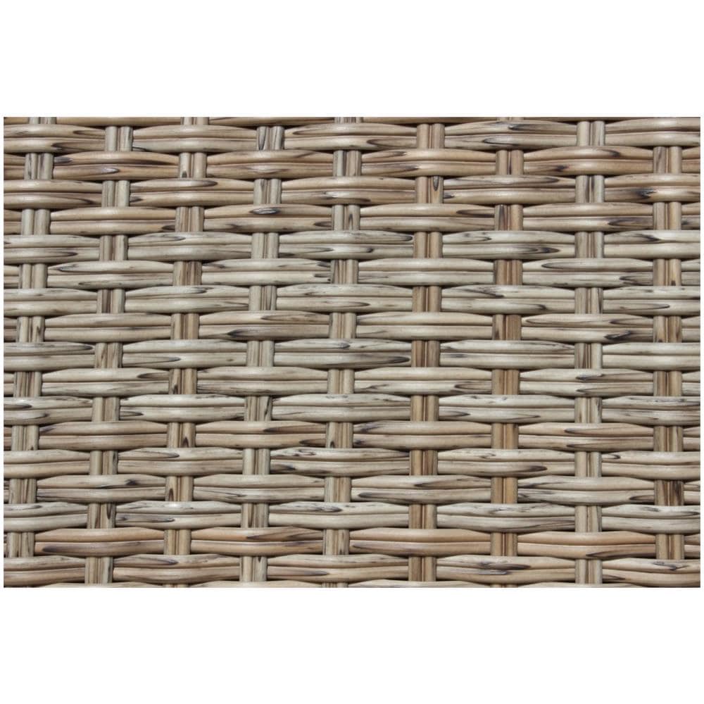 Set Tavolo Rettangolare Fisso Con Piano In Vetro 150 X 90 Con 6 Poltrone In Wicker Bianco Intreccio Sintetico Da Esterno - Foto 4