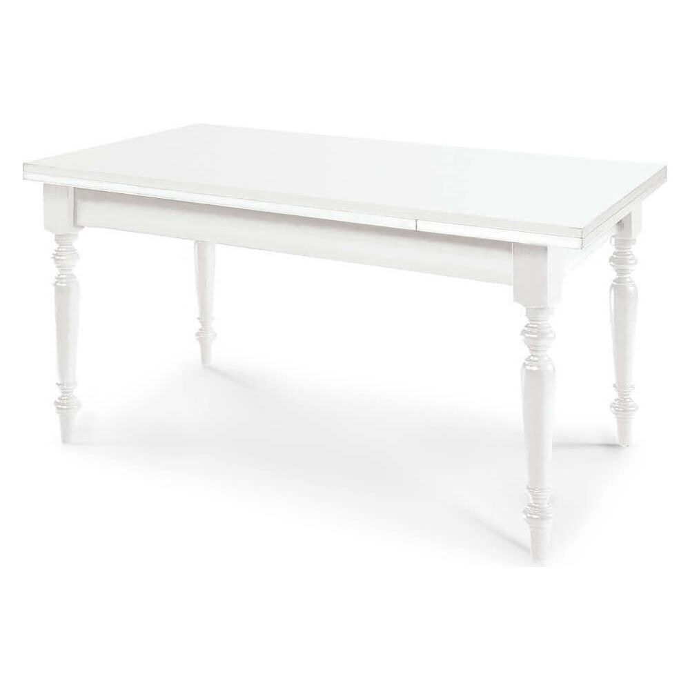 Dylan - Tavolo Da Pranzo Allungabile In Legno Massello Con Gamba Tornita Cm 85 X 160/200/240 - Foto 2