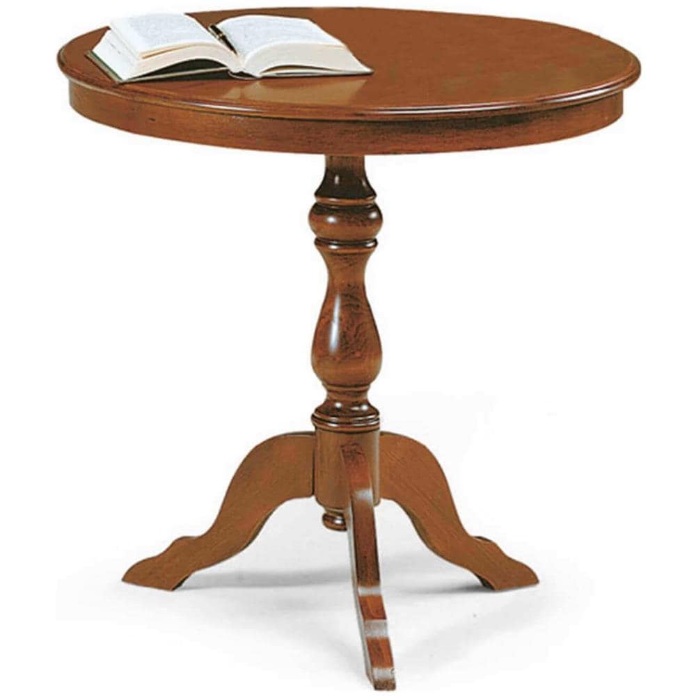 Duke - Tavolino In Legno Massello Tondo Cm Ø 60 - Foto 1