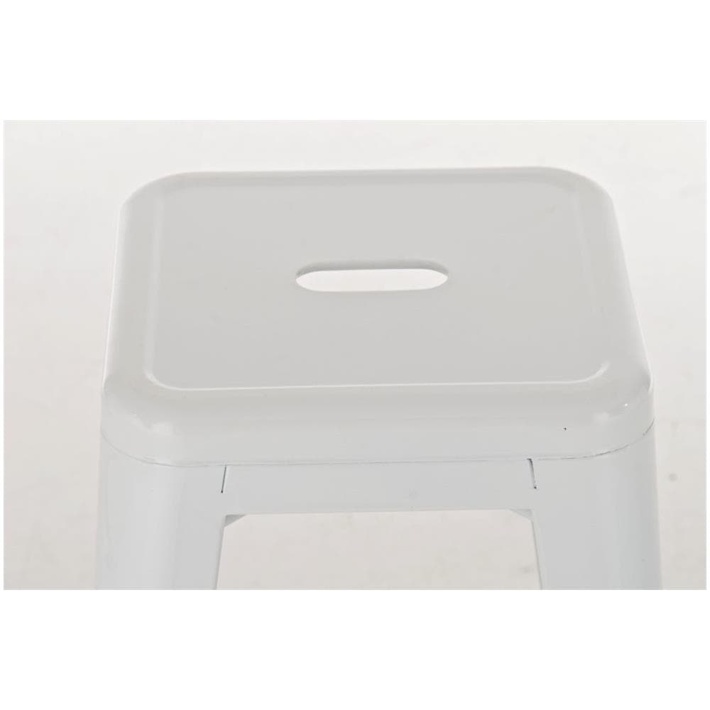 Set 2 Sgabelli Bar Joshua in Metallo I Coppia Sgabelli Industriali Scandinavian Senza Schienale Impilabili I 2 Sgabelli da Bancone H 77 cm Bianco - Foto 2