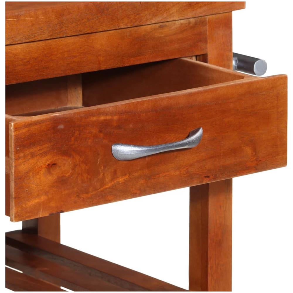 Carrello Da Cucina 100x48x89 Cm In Legno Massello Di Acacia - Foto 9