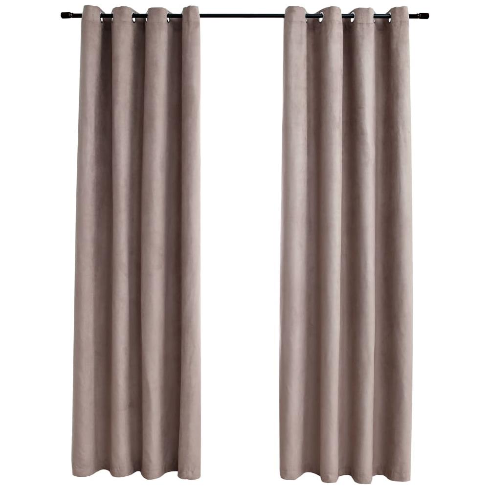 Tende Oscuranti Con Anelli Metallo 2pz Grigio Talpa 140x245 Cm - Foto 2