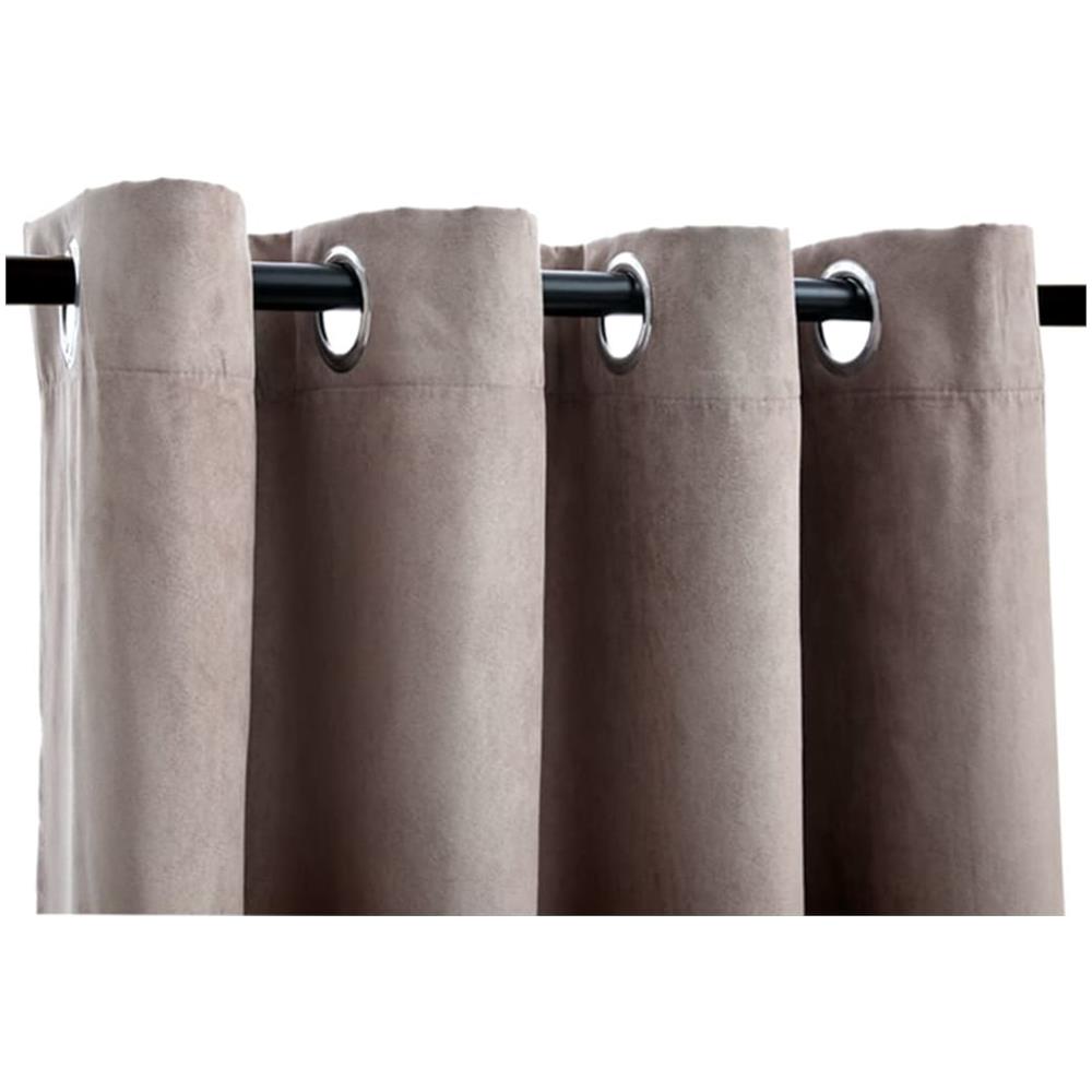 Tende Oscuranti Con Anelli Metallo 2pz Grigio Talpa 140x245 Cm - Foto 4