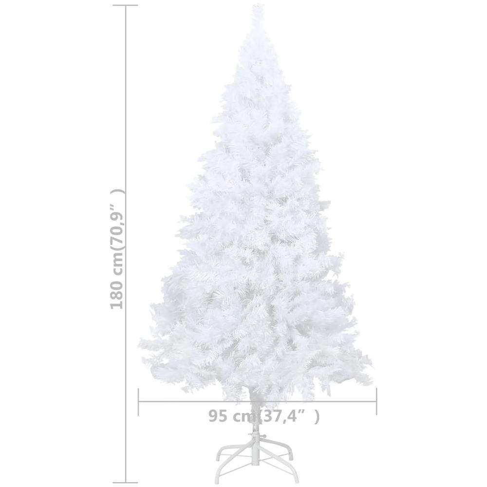 Albero di Natale Artificiale con Rami Spessi Bianco 180 cm PVC - Foto 8
