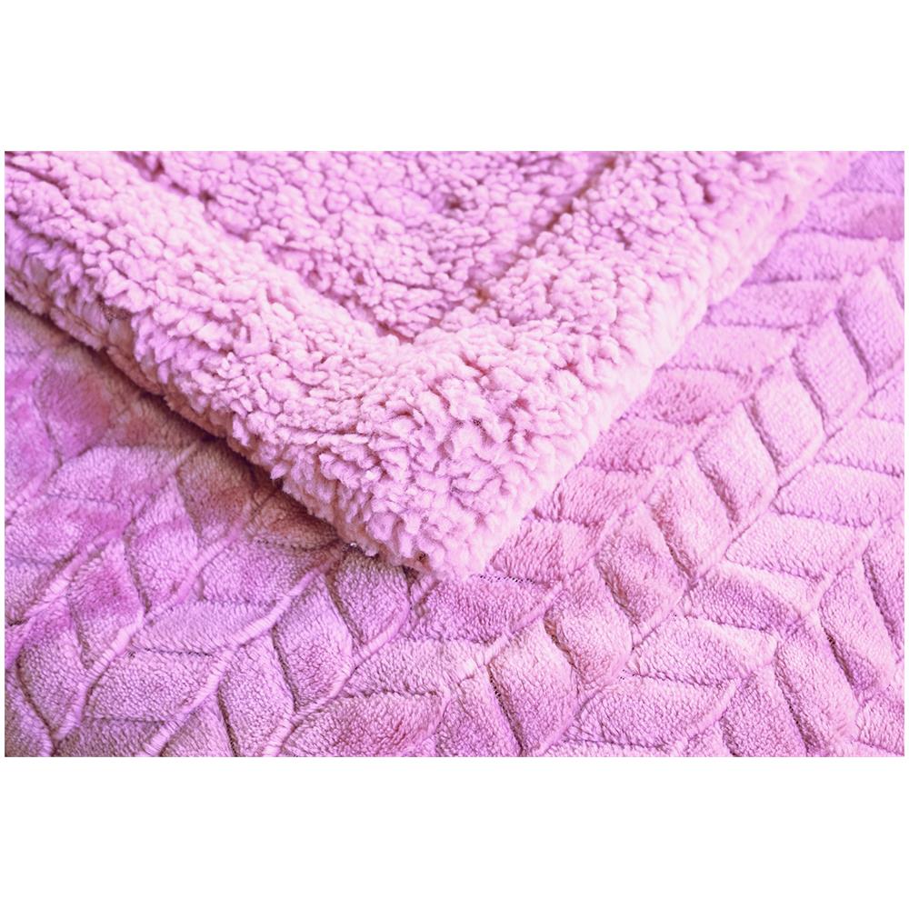 Serie Natural Coperta Plaid Di Pile Da Divano E Letto In Morbida E Calda Microfibra Con Retro In Pelo 130x160 Cm - Stoccolma Rosa - Foto 4