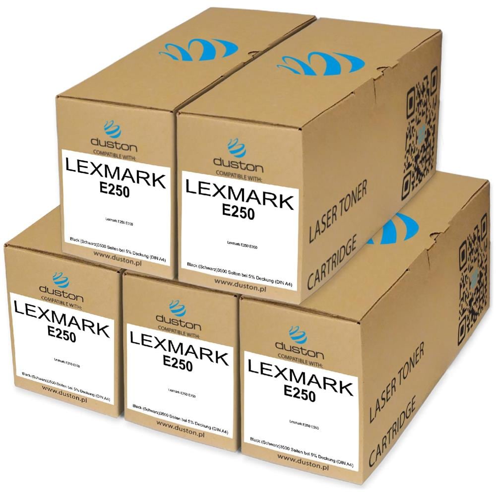 TONER COMPATIBILE - 5x E250, E250a21e Negro Compatible Con Lexmark E250 E350 - Foto 1