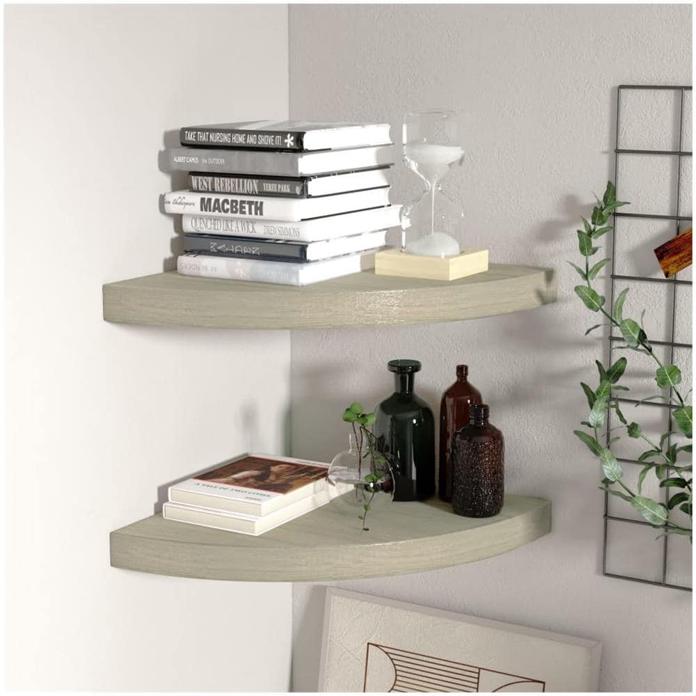 Scaffali Angolari A Parete 2 Pz Rovere 35x35x3,8 Cm Mdf - Foto 1
