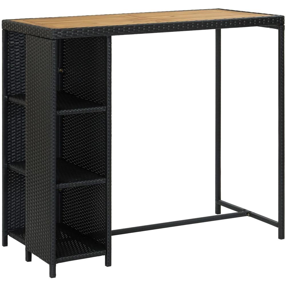 Set Da Bar Da Giardino 5 Pz Con Cuscini In Polyrattan Nero - Foto 2